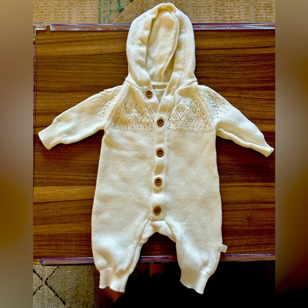 Newborn Carter's Little Planet Organic Pointelle Button Down Onesie Jumpsuit